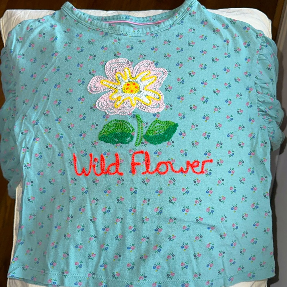 Mini Boden Blue Floral Kids Shirt